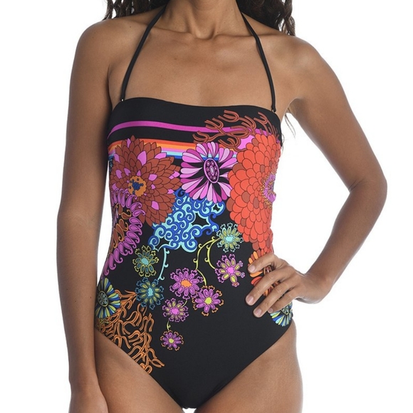 NEW Trina Turk Electric Reef Bandeau One Piece Swimsuit - Picture 1 of 2